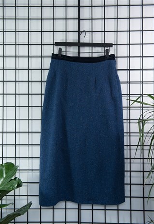 Vintage Penny Plain Tailoring Herringbone Midi Skirt | Royal Trinity ...