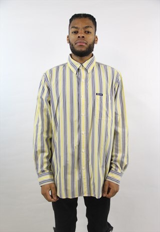 VINTAGE CHAPS YELLOW STRIPED SHIRT