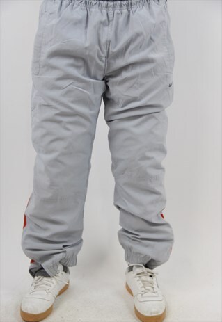 VINTAGE NIKE GREY PATTERNED TRACKSUIT BOTTOMS