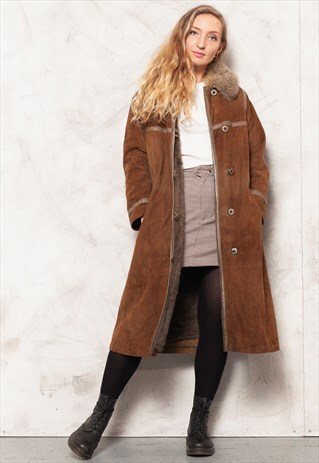80S SUEDE LEATHER OVERCOAT