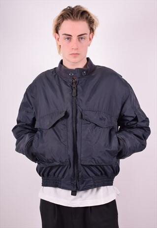 ALPHA INDUSTRIES MENS VINTAGE BOMBER JACKET LARGE NAVY BLUE