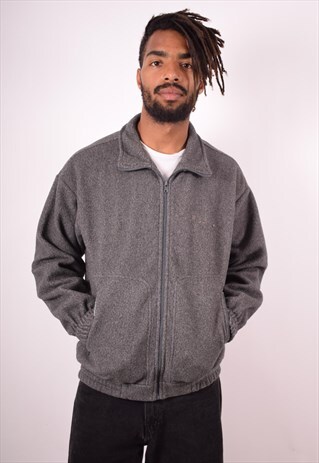 FILA MENS VINTAGE FLEECE JACKET MEDIUM GREY 90S