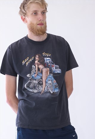 1994 VINTAGE 3D EMBLEM TRUCKERS ONLY BAD BOYS TOYS T-SHIRT