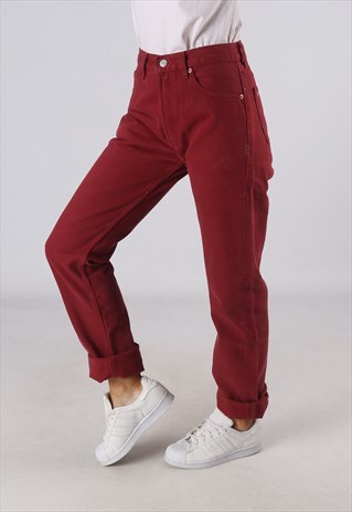 501'S LEVIS DENIM JEANS COLOURED HIGH WAISTED UK 8 10 (JK5L)