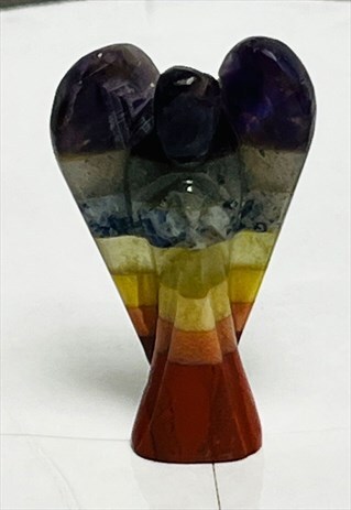7 CHAKRA CARVED GEMSTONE FIGURINE POCKET STONE 2 INCH