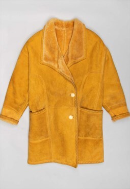 Yellow regular fit sheepskin coat