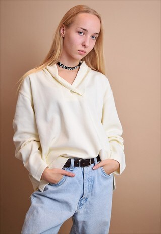 80'S RETRO MINIMALIST OVERSIZED NEUTRAL JUMPER TOP