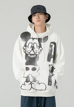 Mickey mouse hoodie Disney cartoon pullover in white