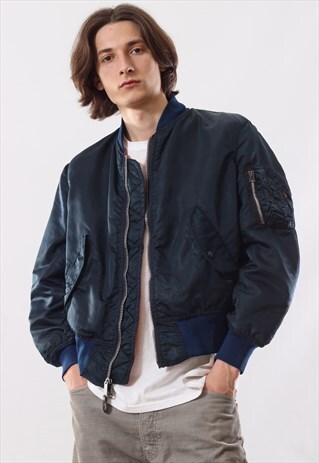 VINTAGE MENS ALPHA INDUSTRIES MA-1 BOMBER PUFFER JACKET