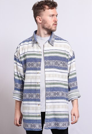 VINTAGE AZTEC PATTERNED SHIRT