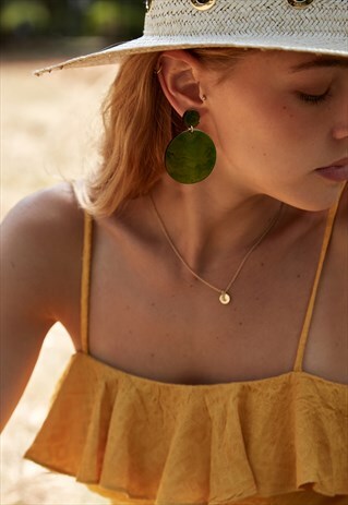 LOMBARD EARRINGS IN GREEN ACRYLIC