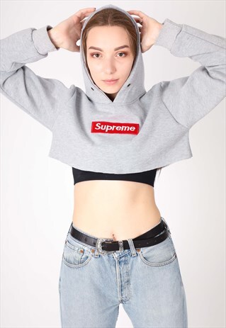 VINTAGE SUPREME CROPPED HOODIE NH274