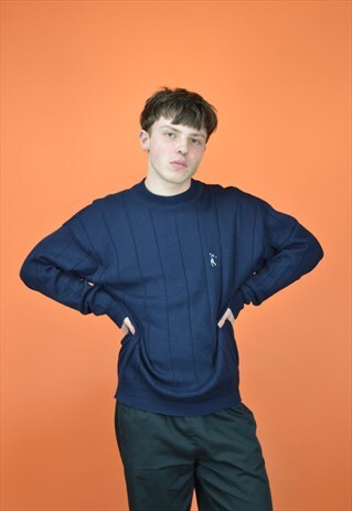 VINTAGE DARK BLUE CLASSIC 80'S LOGO SWEATSHIRT