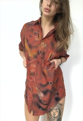 PATTERNED OVERSIZED RETRO VINTAGE UNISEX FESTIVAL SHIRT