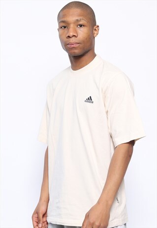 VINTAGE ADIDAS LOGO T-SHIRT BEIGE