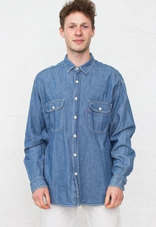 VINTAGE BLUE LEVI'S LONG SLEEVE DENIM SHIRT