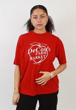 Vintage decou's farm market red t shirt