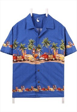 Vintage 90's Hawaii Shirt Revere Collar Printed Short