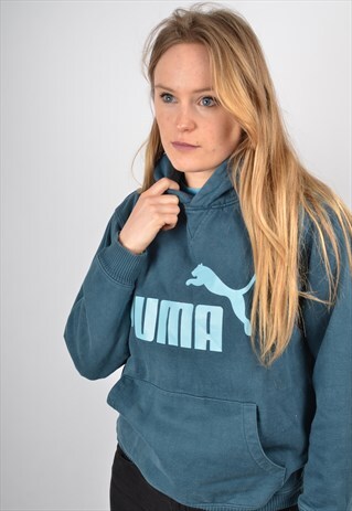 VINTAGE PUMA HOODIE GREEN