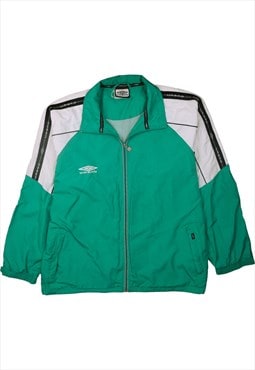 Vintage 90's Umbro Windbreaker Lightweight Full Zip Up Green