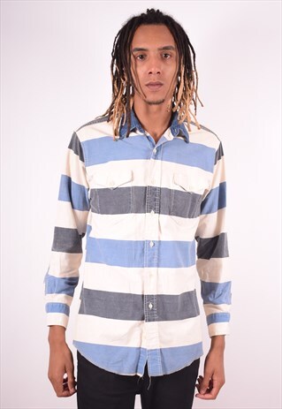 WRANGLER MENS VINTAGE SHIRT MEDIUM MULTI STRIPES 90S