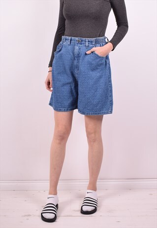 LEE WOMENS VINTAGE DENIM SHORTS W28 BLUE 90S