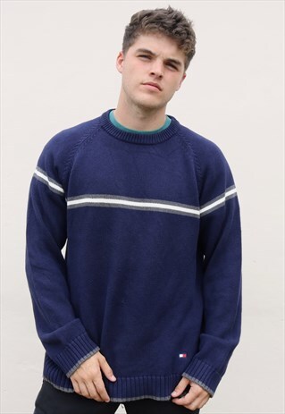 NAVY TOMMY HILFIGER KNITTED SWEAT