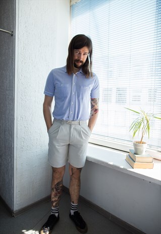 VINTAGE 80'S GREY COTTON SHORTS
