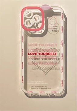 Love Yourself Text Clear iPhone Case