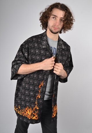 VINTAGE Y2K CRAZY PATTERNED SHIRT