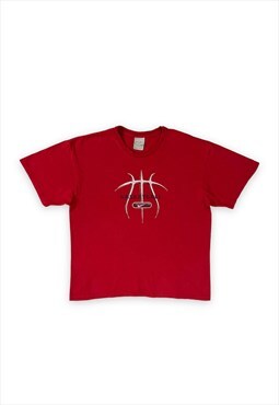 Mens Vintage Nike tshirt red spellout basketball tee