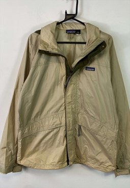 Vintage Beige Patagonia Raincoat Jacket Small