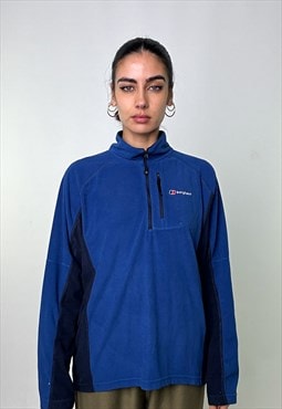 Blue 90s Berghaus Embroidered Fleece Sweatshirt