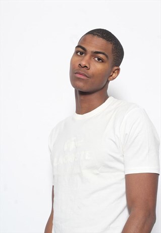 VINTAGE EMBOSSED BIG SPELL OUT LOGO T-SHIRT WHITE