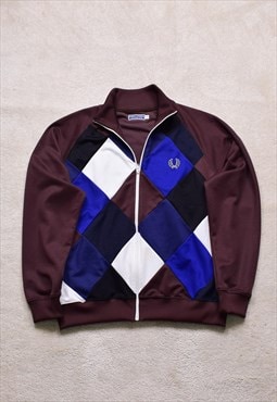 Vintage 80s/90s Fred Perry Diamond Pattern Track Jacket