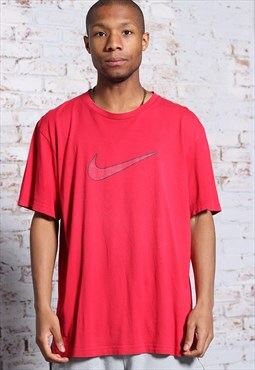 Vintage Nike Big Swoosh Logo T-Shirt Red