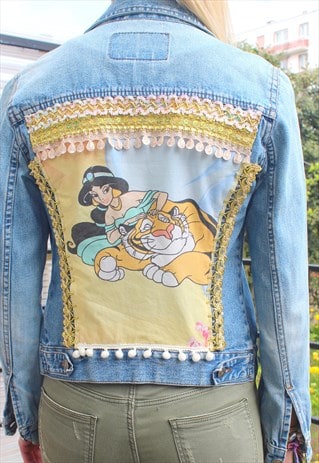 VINTAGE JEANS JACKET PRINTED JASMINE BACK