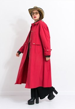 Vintage 90s light coat in red trench size XXL