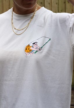 Vintage 1990s Flintstones single stitch t shirt in off white