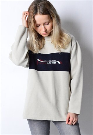 VINTAGE 90S BEIGE SNOWBOARD JUMPER