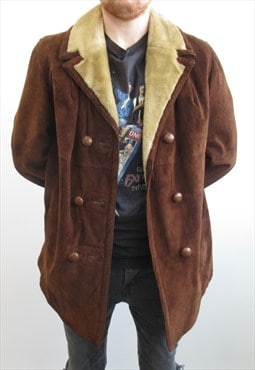 Vintage Womens Brown Suede Coat 