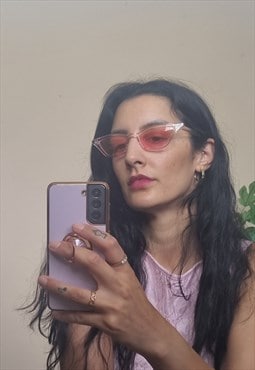 Y2K Pink Tinted Sunglasses in Cat Eye Shape