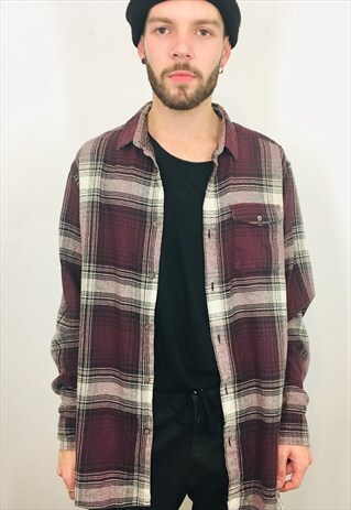 VINTAGE 90S BROWN CHECK FLANNEL SHIRT