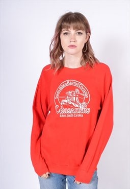 Vintage Dickies Graphic Print Sweatshirt Red