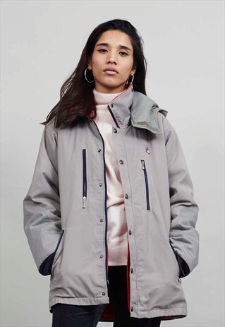 VINTAGE 70'S GREY FILA HOODED PARKA