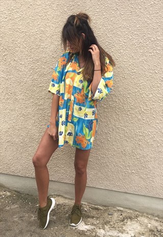 PATTERNED OVERSIZED RETRO VINTAGE UNISEX FESTIVAL SHIRT