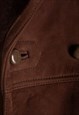 MEN'S BROWN DARK BROWN FUR DOUBLE BREASTED SHEARLING