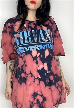 Nirvana Nevermind Reworked bleached distressed band Shirt