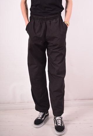 PUMA MENS VINTAGE TRACKSUIT TROUSERS MEDIUM BLACK 90S