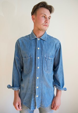 VINTAGE 90'S MEN'S ARMANI DENIM SHIRT